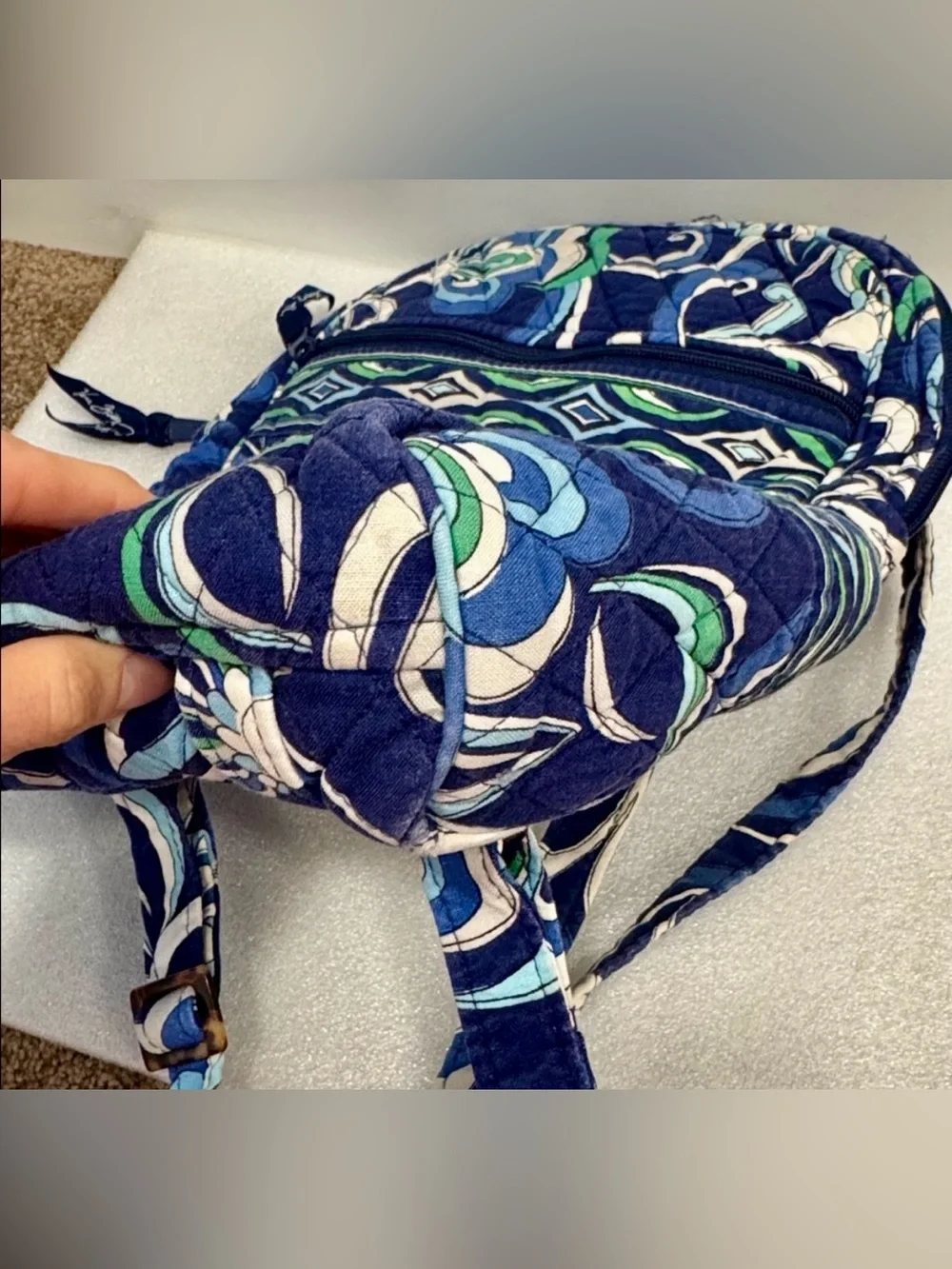 Vera Bradley Navy Floral Quilted Backpack